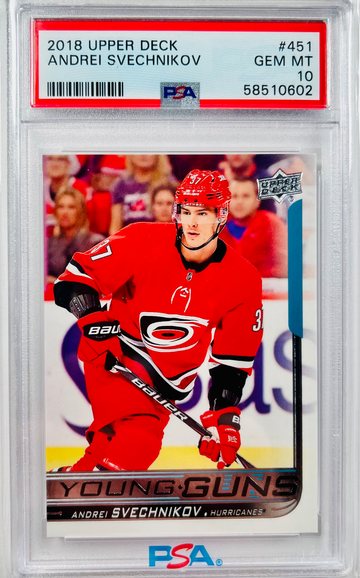 2018 Upper Deck Andrei Svechnikov Young Guns Rookie RC PSA 10 Gem Mint