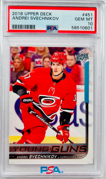 2018 Upper Deck Andrei Svechnikov Young Guns Rookie RC PSA 10 Gem Mint