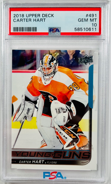 2018 Upper Deck Carter Hart Young Guns Rookie RC PSA 10 Gem Mint