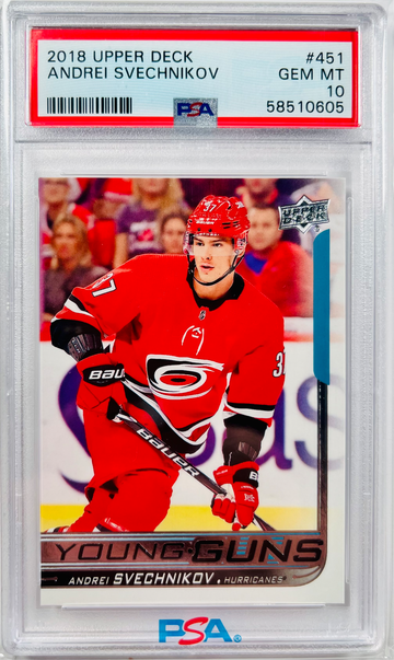 2018 Upper Deck Andrei Svechnikov Young Guns Rookie RC PSA 10 Gem Mint