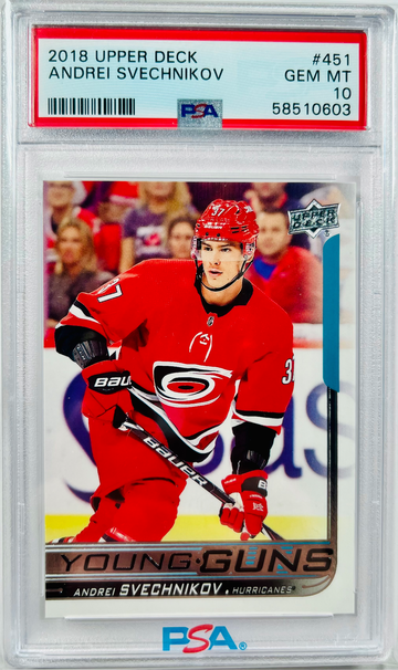 2018 Upper Deck Andrei Svechnikov Young Guns Rookie RC PSA 10 Gem Mint