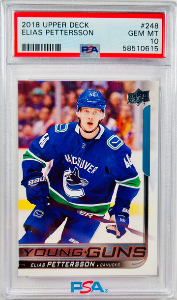 2018 Upper Deck Elias Pettersson Young Guns Rookie RC PSA 10 Gem Mint