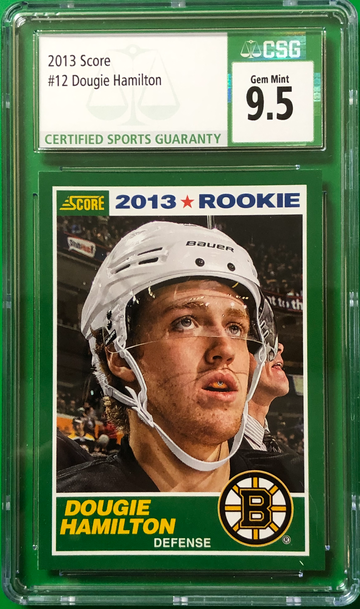 2013-14 Panini Score Rising Stars 25th Anniversary Dougie Hamilton CSG 9.5