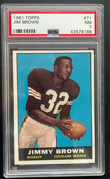 1961 Topps Football Jim Brown #71 — PSA 7 (NM) — Premium Eye Appeal