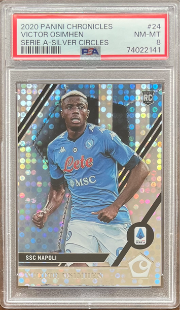 2020 Panini Chronicles Victor Osimhen Silver Circles PSA 8