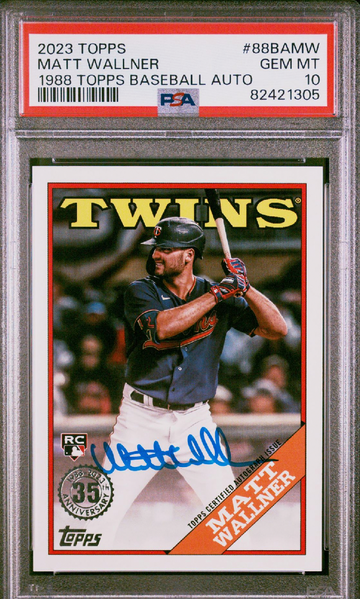 2023 Topps 1988 Topps Baseball Autographs 88BAMW Matt Wallner RC PSA 10