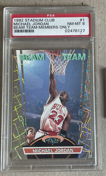 1992 Stadium Club Beam Team MEMBERS ONLY Michael Jordan PSA 8
