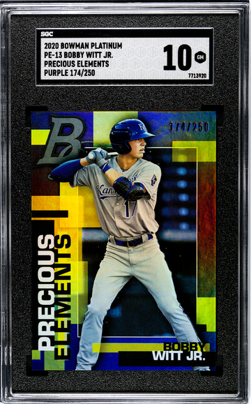 Bobby Witt Jr Graded Gem Mint 10 2020 Bowman Platinum 174/250 Precious Elements
