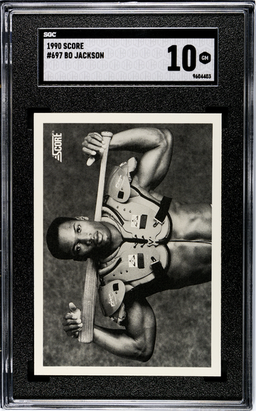 1990 Score #697 Bo Jackson Icon Bo Knows Football Baseball Card