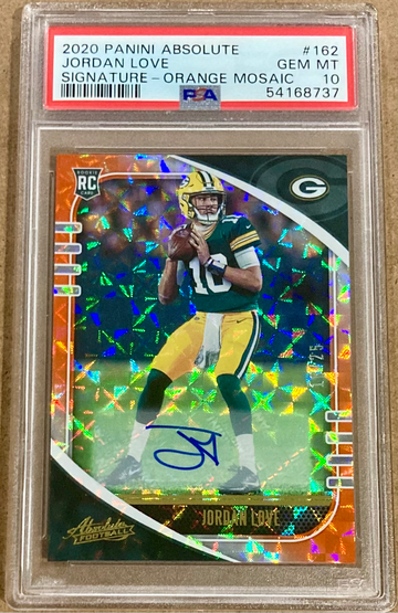 2020 Panini Absolute #162 Jordan Love RC PSA 10 Auto Orange /25