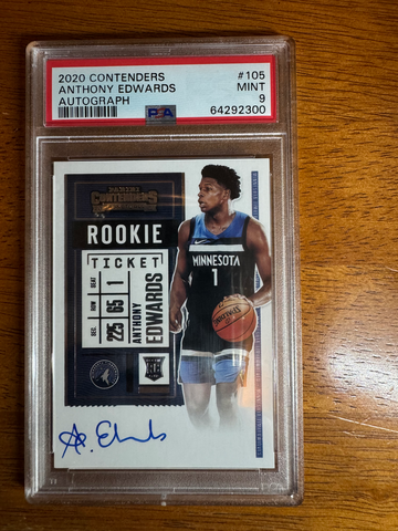 Anthony Edwards 2020-21 Contenders Rookie Ticket Auto