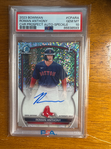 Roman Anthony 2023 Bowman Chrome Speckle Refractor Auto /299