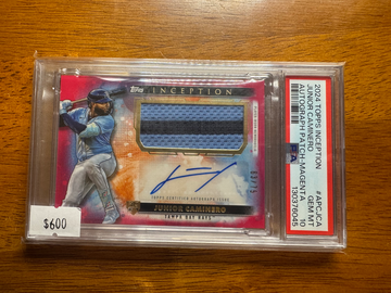 Junior Caminero 2024 Topps Inception Magenta Rookie Patch Auto /75