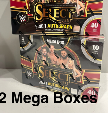 (2) 2024 Panini Select WWE Wrestling Mega Boxes 1 Auto / Box