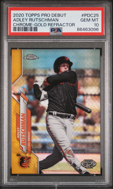 2020 Topps Pro Debut Adley Rutschman Chrome Gold Refractor /75 PSA 10
