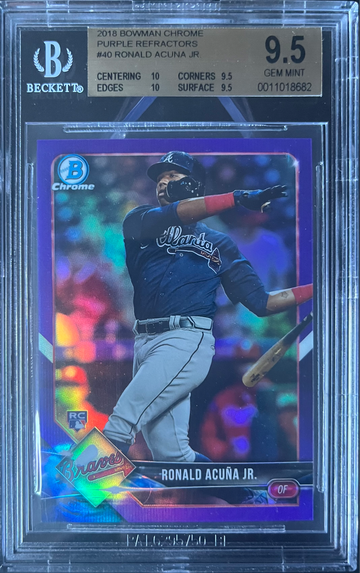 2018 Bowman Chrome Purple Refractor Ronald Acuna Jr. Rookie /250 BGS 9.5 Gem Mint