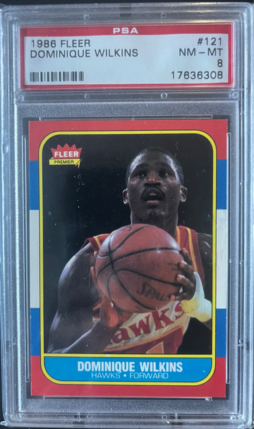 1986 Fleer Basketball Dominique Wilkins PSA 8 Rookie