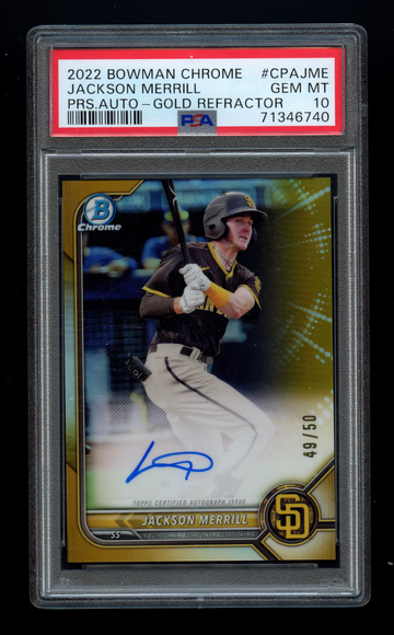 Jackson Merrill 2022 Bowman Chrome Gold Auto /50