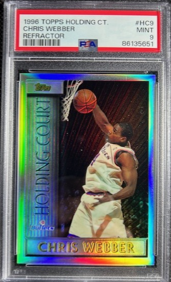 1996 Chris Webber Topps Holding Court REFRACTOR #HC9 PSA 9 MINT Bullets HOF