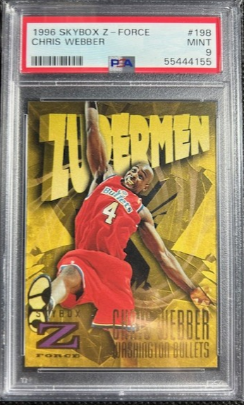 1996-97 Skybox Z Force Chris Webber #198 Bullets HOF PSA 9 MINT Pop 1 None Higher