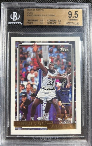1992-93 Topps Gold Shaquille O'Neal #362 BGS 9.5 GEM MINT Rookie RC HOF