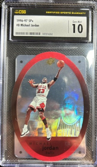 1996 SPx MICHAEL JORDAN HOLOGRAM #8 CSG 10 GEM MINT CHICAGO BULLS MVP GOAT