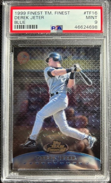1999 DEREK JETER Topps Team Finest #TF-16 Blue /1500 PSA 9 mint! NYY Yankees HOF