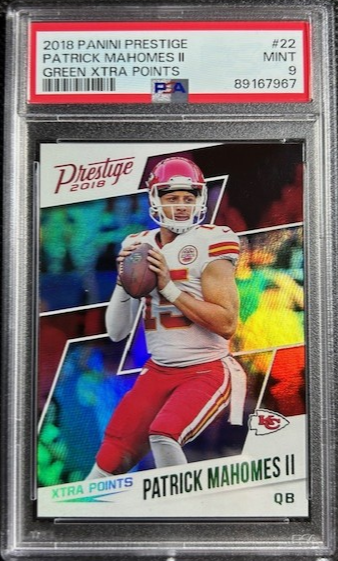 2018 Panini Prestige #22 Green Xtra Points Patrick Mahomes II PSA 9 MINT Chiefs