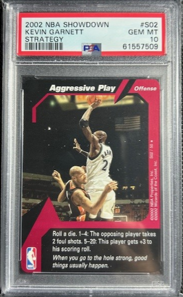 2002 NBA Showdown Strategy #S02 Aggressive Play Kevin Garnett PSA 10 GEM MINT  Pop 1
