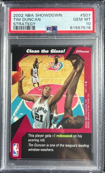 2002-03 NBA Showdown Strategy #S07 Clean the Glass Tim Duncan PSA 10 MINT HOF  Pop 3