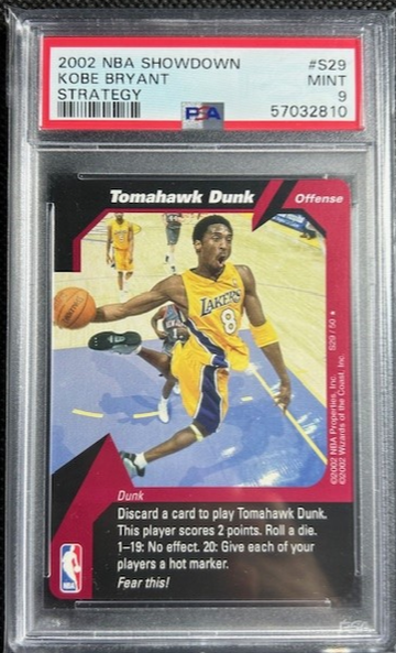 2002 NBA Showdown Strategy Kobe Bryant #S29 PSA 9 MINT Tomahawk Dunk LA Lakers