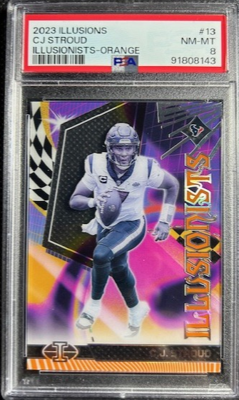 2023 Illusions CJ Stroud Illusionists Orange  RC Houston Texans SP #13 PSA 8