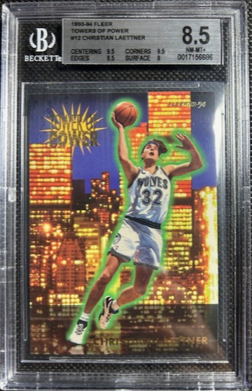1993 Fleer Tower Of Power #12 Christian Laettner BGS 8.5 Timberwolves Low Pop