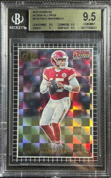 2019 Panini Donruss Patrick Mahomes ACTION ALLPROS Holo #AAP6 BGS 9.5 Gem Mint