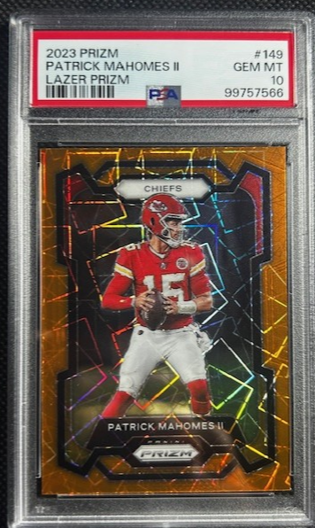 2023 Patrick Mahomes Prizm #149 Orange Lazer PSA 10 Gem Mint KC Chiefs