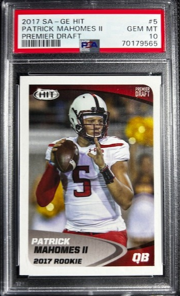 2017 SA-GE Sage HIT Patrick Mahomes Premier Draft #5 PSA 10 Gem Mint Rookie RC 