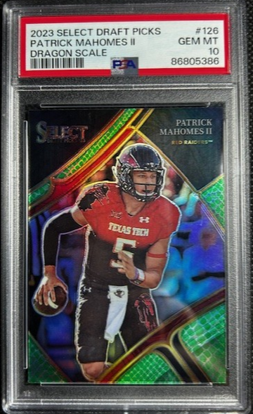 2023 Select Draft Picks Patrick Mahomes II #126 DRAGON SCALE SP PSA 10 GEM MINT