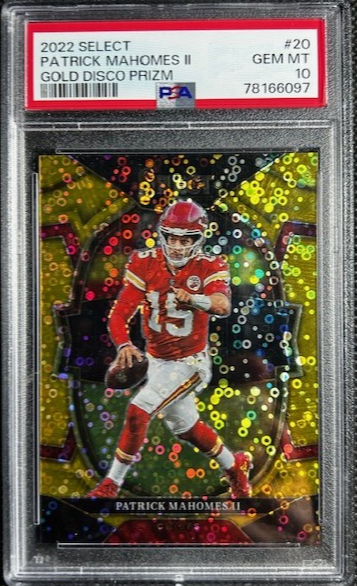 2022 Select Patrick Mahomes GOLD Disco Prizm /10 SSP PSA 10 Gem Mint KC Chiefs