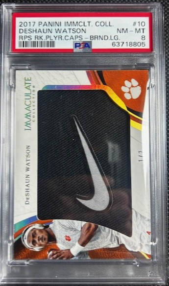 2017 Immaculate Deshaun Watson RC Rookie Nike Logo Patch Jersey Clemson Tigers