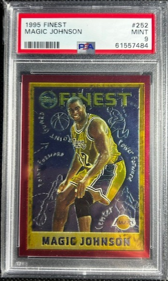 1995 Topps Finest Magic Johnson PSA 9 MINT Los Angeles Lakers HOF
