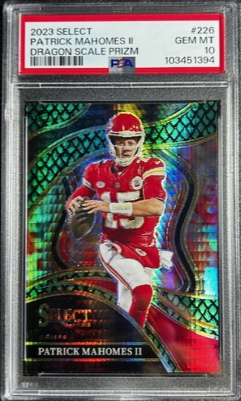 2023 Select Football Patrick Mahomes Dragon Scale /70 Club Level PSA 10 GEM MINT