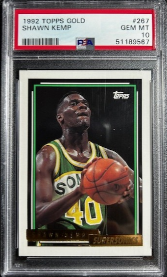 1992 Topps Gold #267 Shawn Kemp PSA 10 GEM MINT Pop 8 Seattle Supersonics