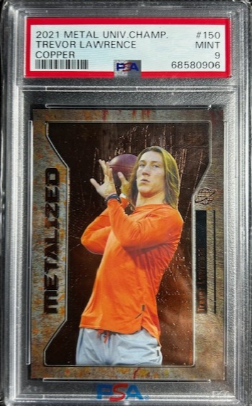 PSA 9 MINT Copper 2021 Trevor Lawrence Skybox Metal Universe Metalized RC #150