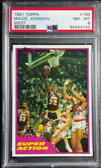 1981 Topps #109 Magic Johnson PSA 8 NM-MT Los Angeles Lakers HOF