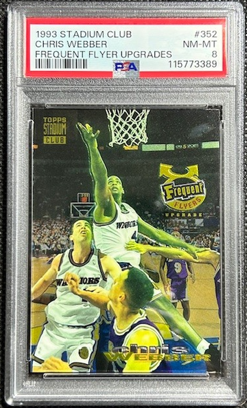 1993 Stadium Club RC ROOKIE Chris Webber Frequent Flyers UPGRADES #352 PSA 8