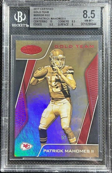 2017 Panini Certified Gold Team Mirror Red Patrick Mahomes II  /99 SP RC BGS 8.5