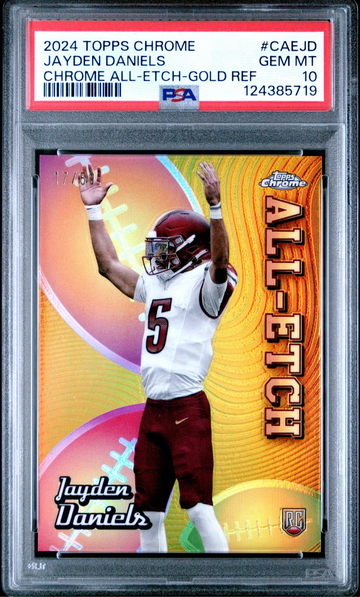 2024 Topps Chrome All-Etch GOLD Refractor Jayden Daniels Rookie /50 PSA 10 GEM
