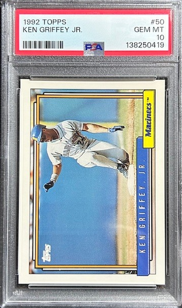 1992 Topps Ken Griffey Jr. #50 Seattle Mariners PSA 10 Gem Mint HOF