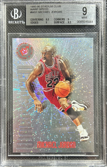 1995-96 Stadium Club Warp Speed #WS1 Michael Jordan Chicago Bulls HOF BGS 9++