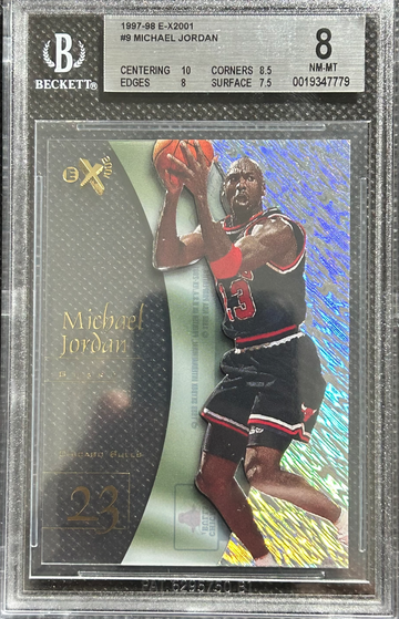 1997-98 SKYBOX E-X2001 MICHAEL JORDAN #9  BGS 8 NM-MINT Chicago Bulls HOF